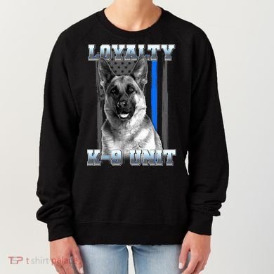 Loyalty K-9 Unit German Shepard Thin Blue Line Flag Women's Sweatshirt