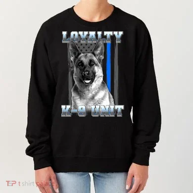 Loyalty K-9 Unit German Shepard Thin Blue Line Flag Women's Sweatshirt