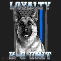 Loyalty K-9 Unit German Shepard Thin Blue Line Flag Women's Sweatshirt thumb 2