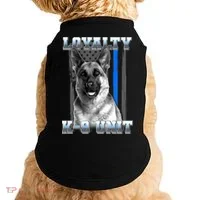 Loyalty K-9 Unit German Shepard Thin Blue Line Flag Doggie Tank thumb 0