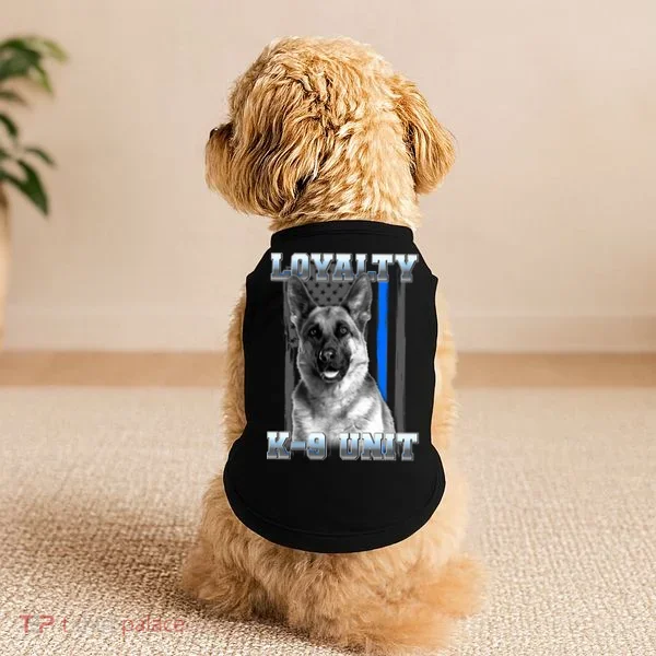 Loyalty K-9 Unit German Shepard Thin Blue Line Flag Doggie Tank