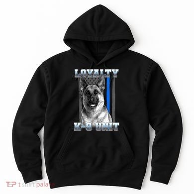Loyalty K-9 Unit German Shepard Thin Blue Line Flag Hoodie