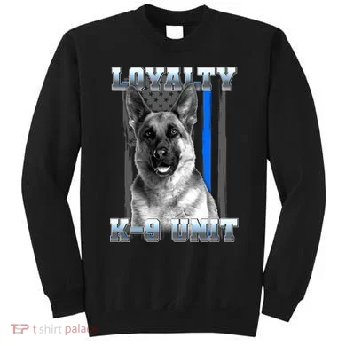 Loyalty K-9 Unit German Shepard Thin Blue Line Flag Sweatshirt