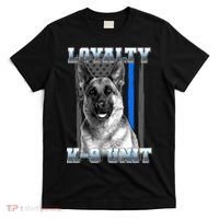 Loyalty K-9 Unit German Shepard Thin Blue Line Flag T-Shirt thumb 0