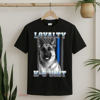 Loyalty K-9 Unit German Shepard Thin Blue Line Flag T-Shirt thumb 2