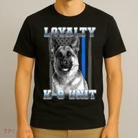 Loyalty K-9 Unit German Shepard Thin Blue Line Flag T-Shirt thumb 3
