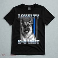 Loyalty K-9 Unit German Shepard Thin Blue Line Flag T-Shirt thumb 5