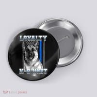Loyalty K-9 Unit German Shepard Thin Blue Line Flag Button thumb 0