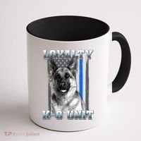 Loyalty K-9 Unit German Shepard Thin Blue Line Flag Coffee Mug thumb 1