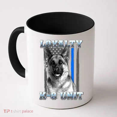 Loyalty K-9 Unit German Shepard Thin Blue Line Flag Coffee Mug