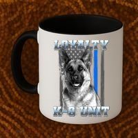 Loyalty K-9 Unit German Shepard Thin Blue Line Flag Coffee Mug thumb 2