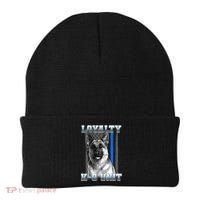 Loyalty K-9 Unit German Shepard Thin Blue Line Flag Beanie thumb 0
