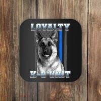 Loyalty K-9 Unit German Shepard Thin Blue Line Flag Coaster thumb 0