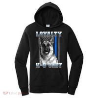 Loyalty K-9 Unit German Shepard Thin Blue Line Flag Women's Hoodie thumb 0