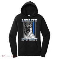 Loyalty K-9 Unit German Shepard Thin Blue Line Flag Women's Hoodie thumb 0