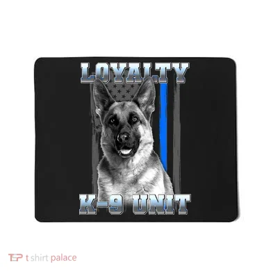 Loyalty K-9 Unit German Shepard Thin Blue Line Flag Mousepad