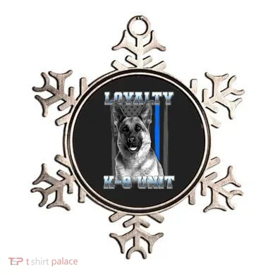 Loyalty K-9 Unit German Shepard Thin Blue Line Flag Ornament