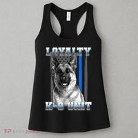 Loyalty K-9 Unit German Shepard Thin Blue Line Flag Women's Tank Top thumb 3
