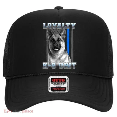 Loyalty K-9 Unit German Shepard Thin Blue Line Flag Hat