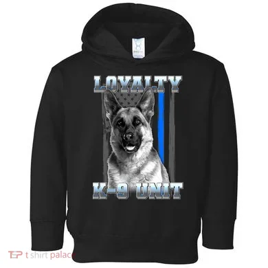 Loyalty K-9 Unit German Shepard Thin Blue Line Flag Toddler Hoodie