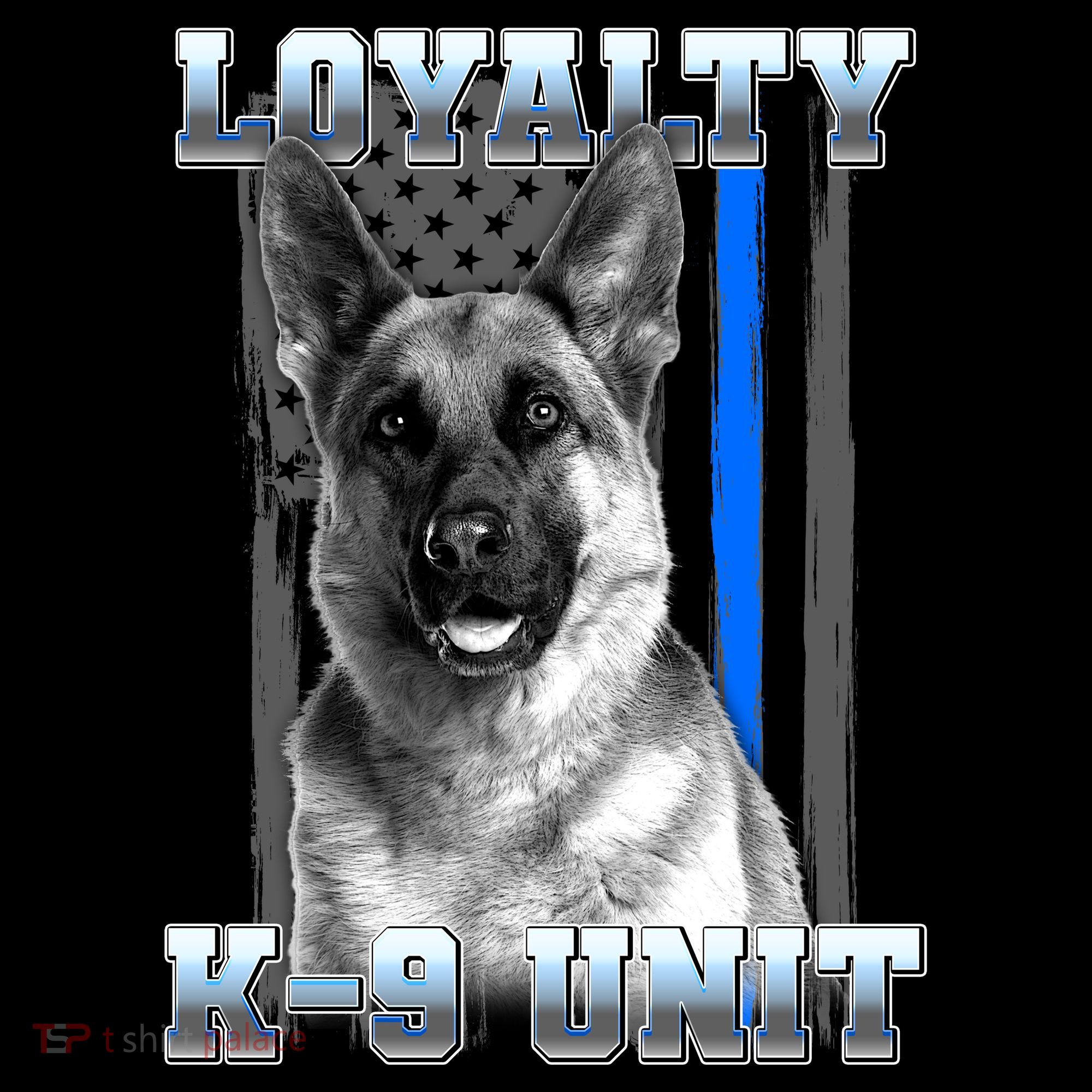 Loyalty K-9 Unit German Shepard Thin Blue Line Flag Toddler Hoodie