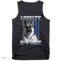 Loyalty K-9 Unit German Shepard Thin Blue Line Flag Tank Top thumb 0