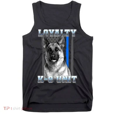 Loyalty K-9 Unit German Shepard Thin Blue Line Flag Tank Top