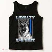 Loyalty K-9 Unit German Shepard Thin Blue Line Flag Tank Top thumb 2