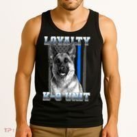 Loyalty K-9 Unit German Shepard Thin Blue Line Flag Tank Top thumb 3