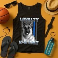 Loyalty K-9 Unit German Shepard Thin Blue Line Flag Tank Top thumb 4