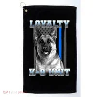 Loyalty K-9 Unit German Shepard Thin Blue Line Flag Golf Towel thumb 0