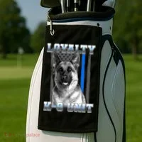 Loyalty K-9 Unit German Shepard Thin Blue Line Flag Golf Towel thumb 2