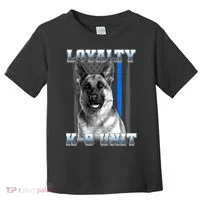 Loyalty K-9 Unit German Shepard Thin Blue Line Flag Toddler T-Shirt thumb 0