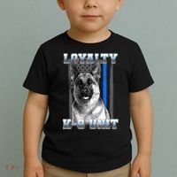 Loyalty K-9 Unit German Shepard Thin Blue Line Flag Toddler T-Shirt thumb 2
