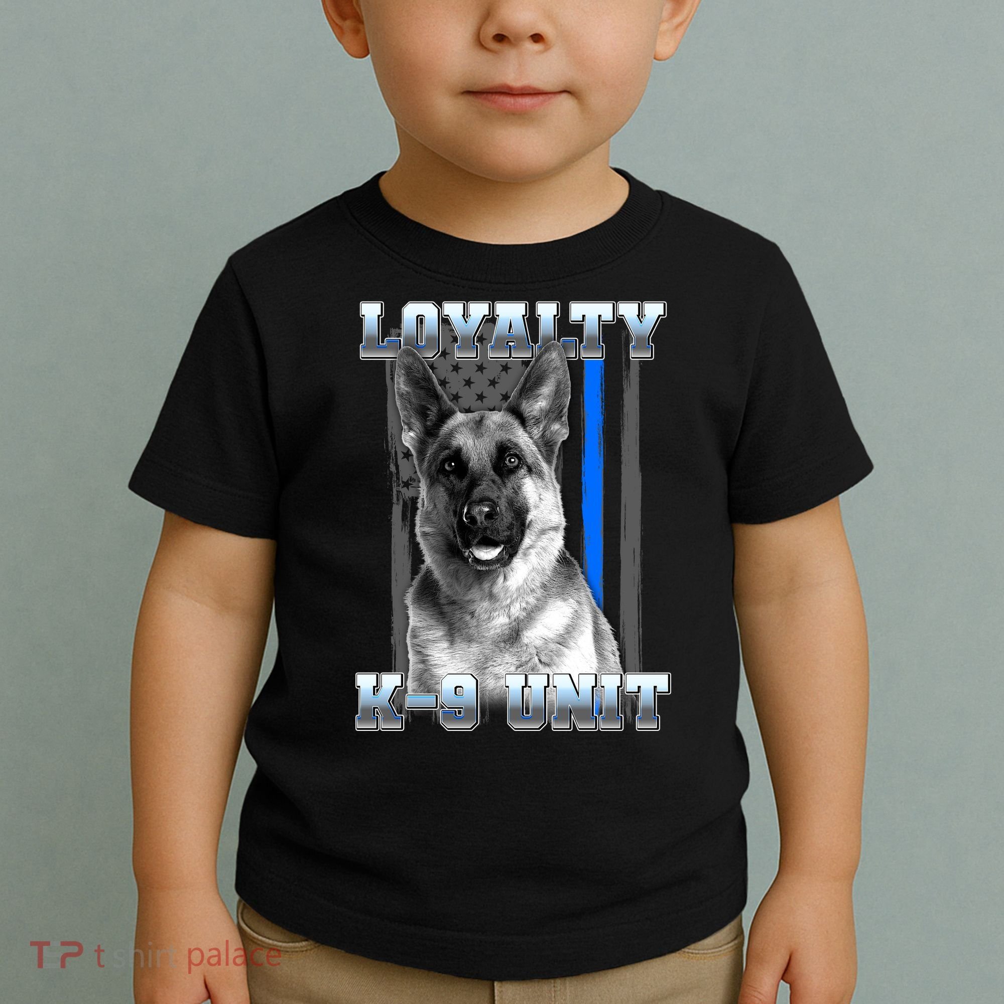 Loyalty K-9 Unit German Shepard Thin Blue Line Flag Toddler T-Shirt