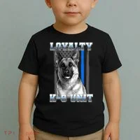 Loyalty K-9 Unit German Shepard Thin Blue Line Flag Toddler T-Shirt thumb 2