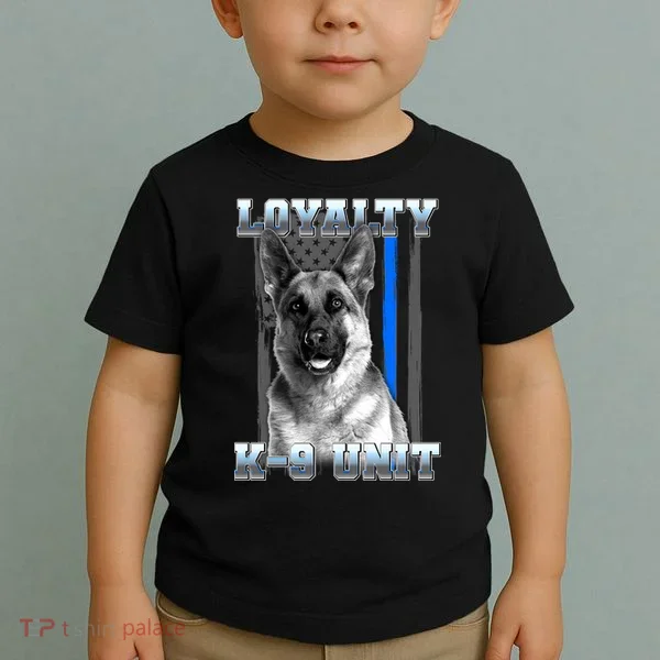 Loyalty K-9 Unit German Shepard Thin Blue Line Flag Toddler T-Shirt