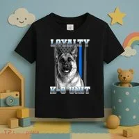 Loyalty K-9 Unit German Shepard Thin Blue Line Flag Toddler T-Shirt thumb 3