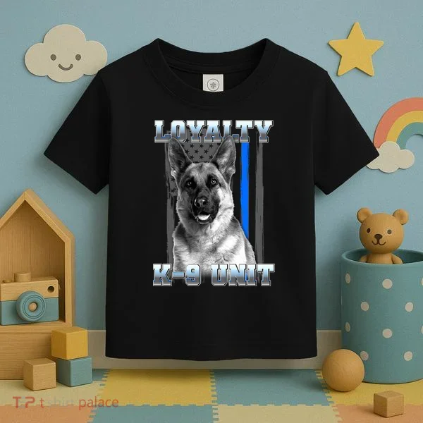 Loyalty K-9 Unit German Shepard Thin Blue Line Flag Toddler T-Shirt