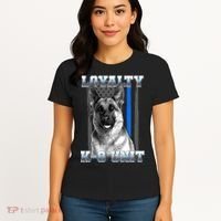 Loyalty K-9 Unit German Shepard Thin Blue Line Flag Women's T-Shirt thumb 4