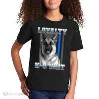 Loyalty K-9 Unit German Shepard Thin Blue Line Flag Kids T-Shirt thumb 2