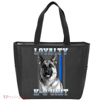 Loyalty K-9 Unit German Shepard Thin Blue Line Flag Tote Bag