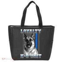 Loyalty K-9 Unit German Shepard Thin Blue Line Flag Tote Bag thumb 0