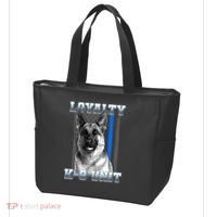 Loyalty K-9 Unit German Shepard Thin Blue Line Flag Tote Bag thumb 3