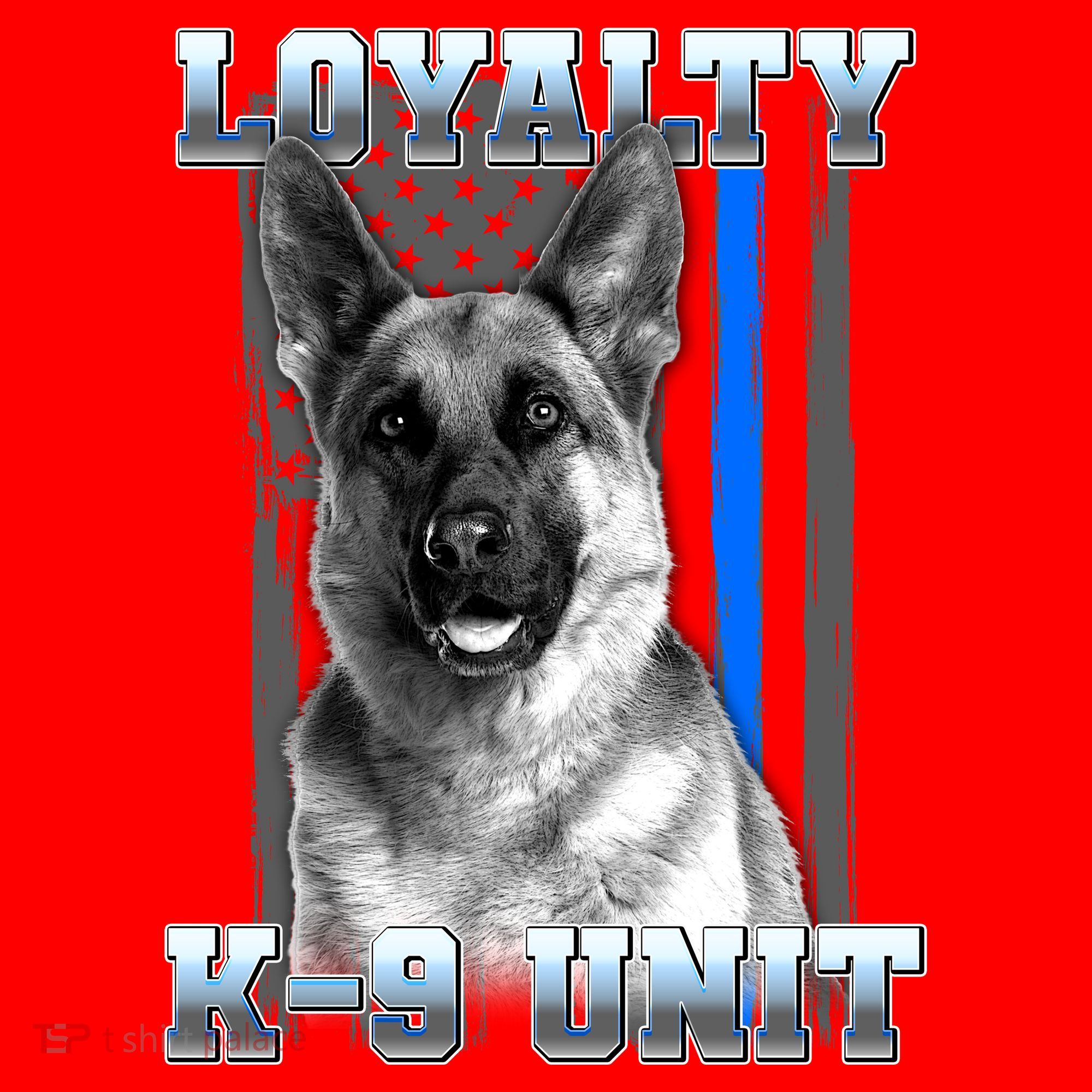 Loyalty K-9 Unit German Shepard Thin Blue Line Flag Santa Hat
