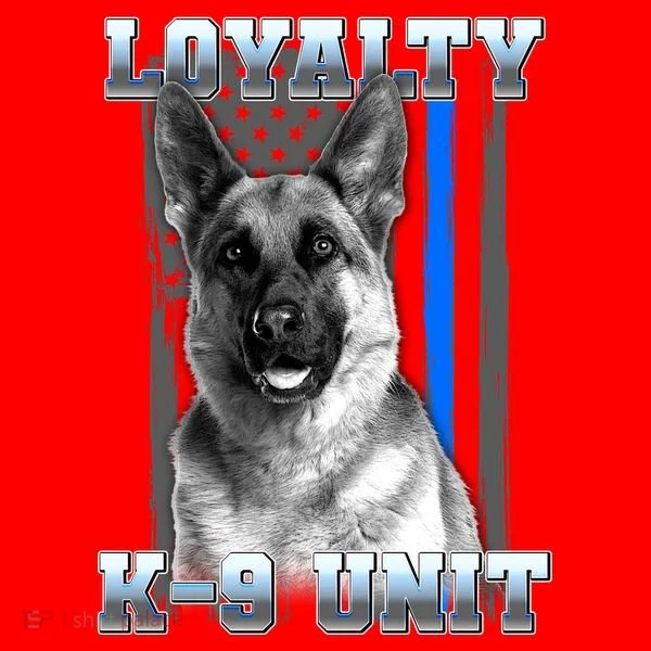 Loyalty K-9 Unit German Shepard Thin Blue Line Flag Santa Hat