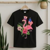 lamerica Patriotic 4th of July Flamingo American T-Shirt thumb 2