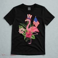 lamerica Patriotic 4th of July Flamingo American T-Shirt thumb 5