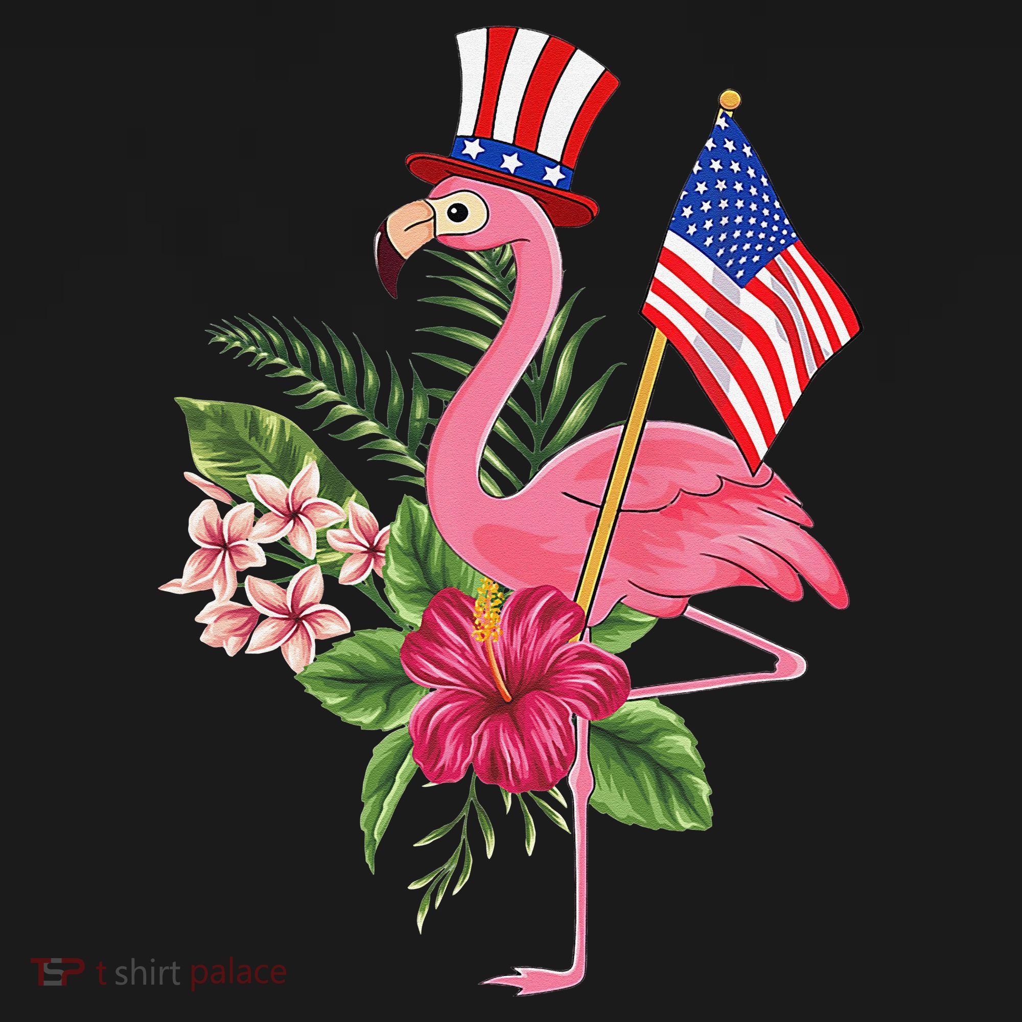 lamerica Patriotic 4th of July Flamingo American Women's Hoodie