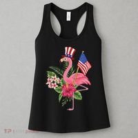 lamerica Patriotic 4th of July Flamingo American Women's Tank Top thumb 3